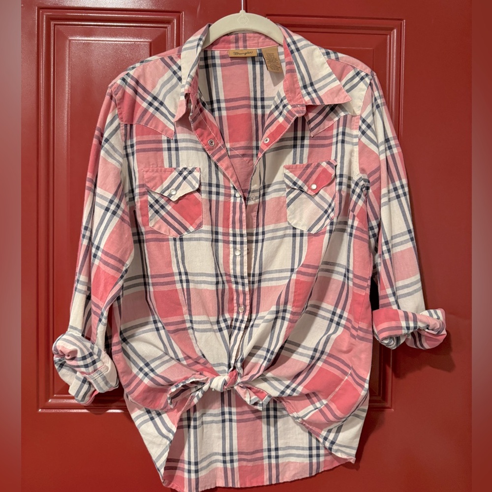 WRANGLER: RETRO PLAID PEARL SNAP WESTERN SHIRT